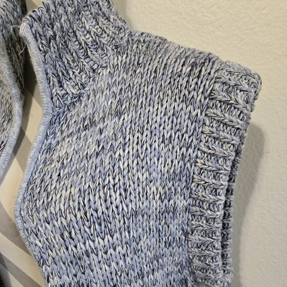 L'AGENCE Knit Cardigan Sweater Open Front Sleeveless Blue Gray Medium - Picture 2 of 13
